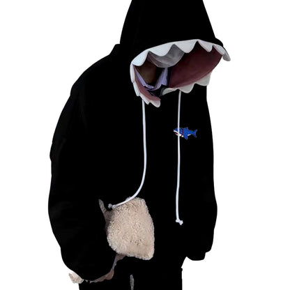 Kawaii Shark Patchwork Hoodie