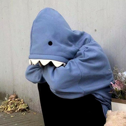 Kawaii Shark Patchwork Hoodie