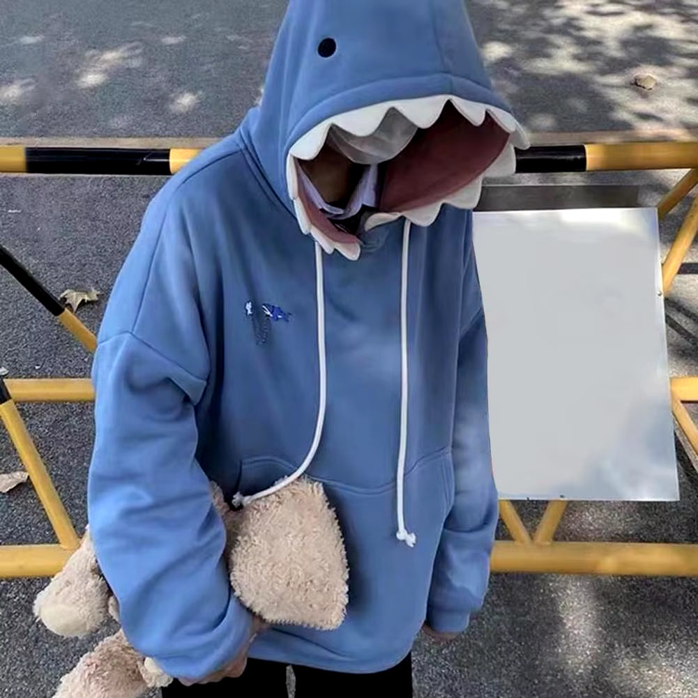 Kawaii Shark Patchwork Hoodie